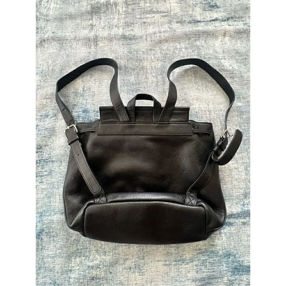 Marc Jacobs Black Pebbled 100% Cow Leather Pike Place Backpack